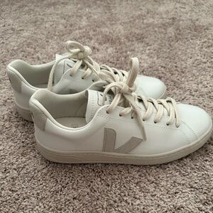 Veja Women's White and Cream Sneakers